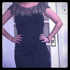 Rhinestone detail midi dress